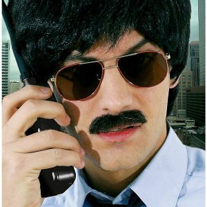 Detective Real Hair Moustache Black
