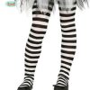 Black White Striped Girls Tights