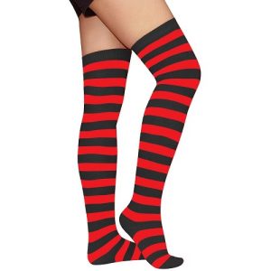 Black And Red Striped Socks