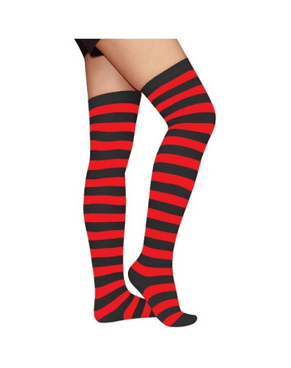 Black And Red Striped Socks