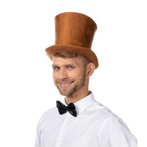 Brown Stovepipe Top Hat