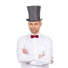 Grey Stovepipe Top Hat