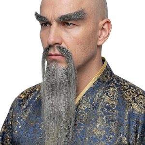 Confucious Beard Set Grey Model Side