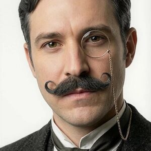 Gentlemen Real Hair Moustache Grey