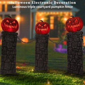 Halloween LED Pumpkin Fence 2