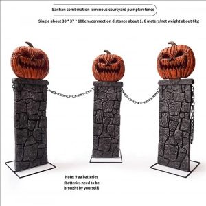 Halloween LED Pumpkin Fence 3 Sizes