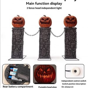 Halloween LED Pumpkin Fence 4